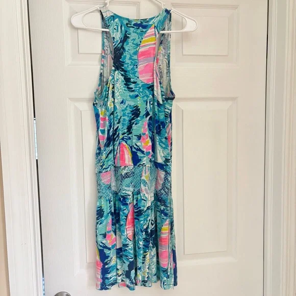 Lilly Pulitzer Vibrant Blue and Pink Sleeveless Dress - Picture 4 of 6